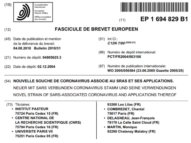 Brevet ep1694829b1