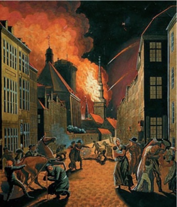 Copenhague en feu, Christoffer Wilhelm Eckersberg (1783-1853)