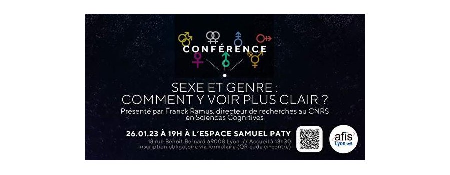 [Lyon - jeudi 26 janvier 2023] Sexe et genre : comment y voir plus clair ?