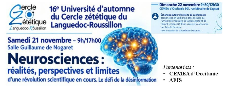[Montpellier - 21 et 22 novembre 2026] Université d'automne du Cercle zététique du Languedoc-Roussillon