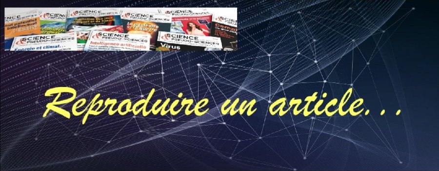 Conditions de reproduction des articles du site